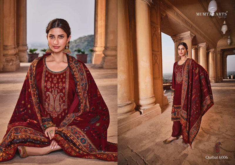 Mumtaz Arts Qurbat Pure Pashmina Neck Embroidered Designer Wear Salwar Kameez