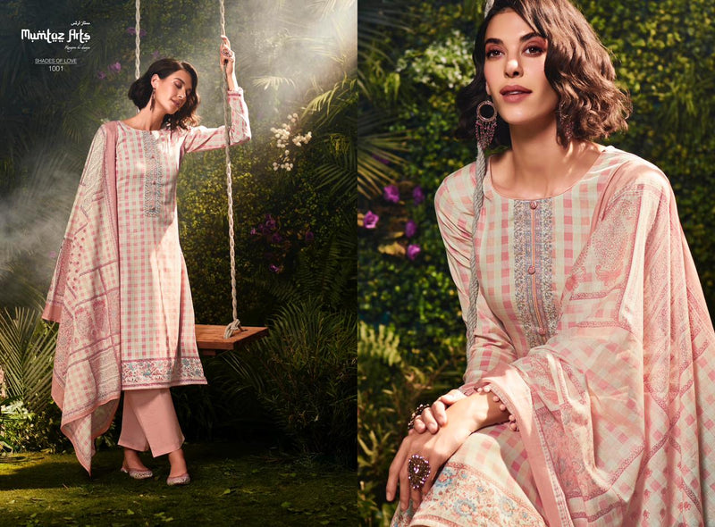 Mumtaz Arts Shades Of Love Pure Viscose Jam Satin With Heavy Embroidery Work Salwar Suit