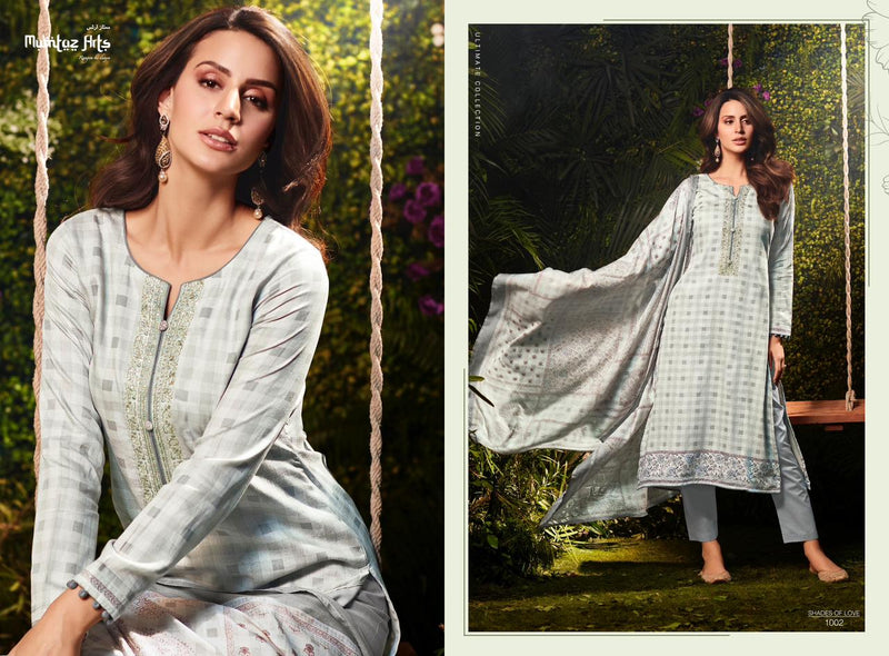 Mumtaz Arts Shades Of Love Pure Viscose Jam Satin With Heavy Embroidery Work Salwar Suit