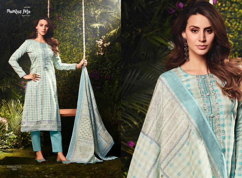 Mumtaz Arts Shades Of Love Pure Viscose Jam Satin With Heavy Embroidery Work Salwar Suit