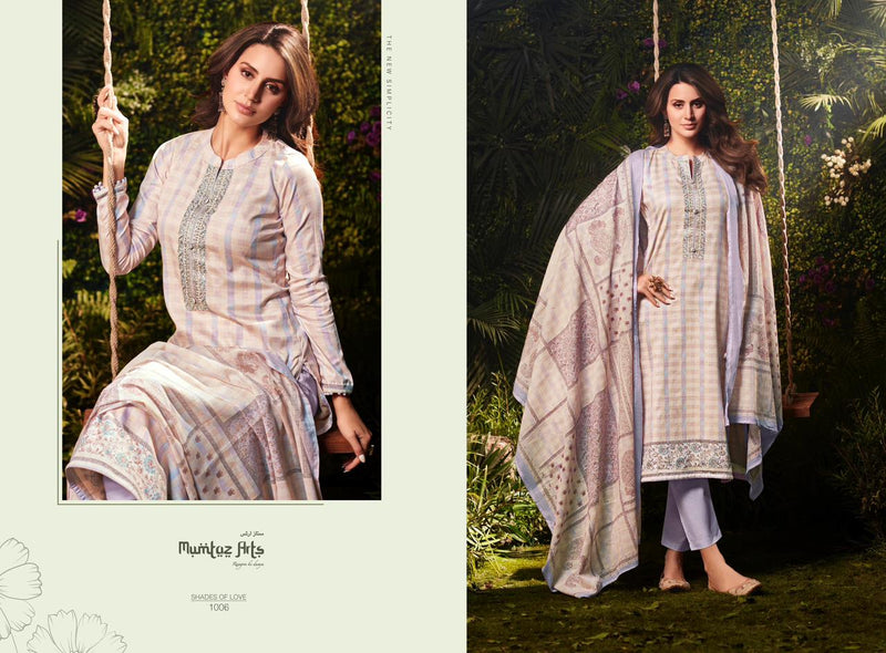 Mumtaz Arts Shades Of Love Pure Viscose Jam Satin With Heavy Embroidery Work Salwar Suit