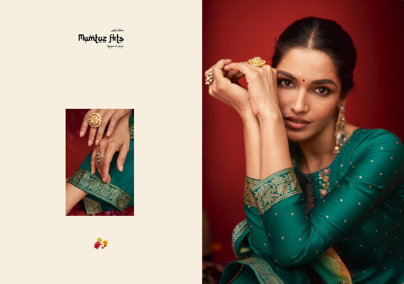 Mumtaz Arts Utsav Pure Viscose Jam Satin Embroidered Work Salwar Suit