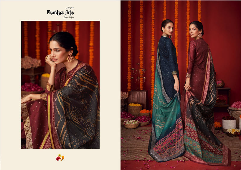 Mumtaz Arts Utsav Pure Viscose Jam Satin Embroidered Work Salwar Suit