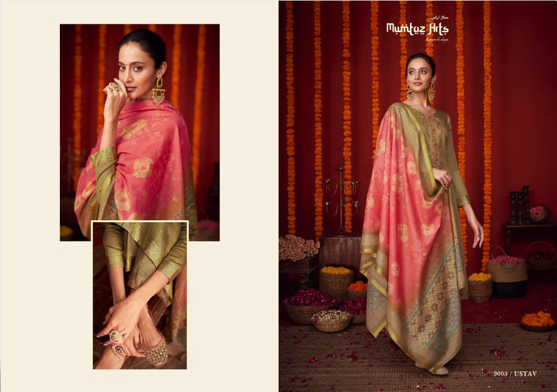 Mumtaz Arts Utsav Pure Viscose Jam Satin Embroidered Work Salwar Suit