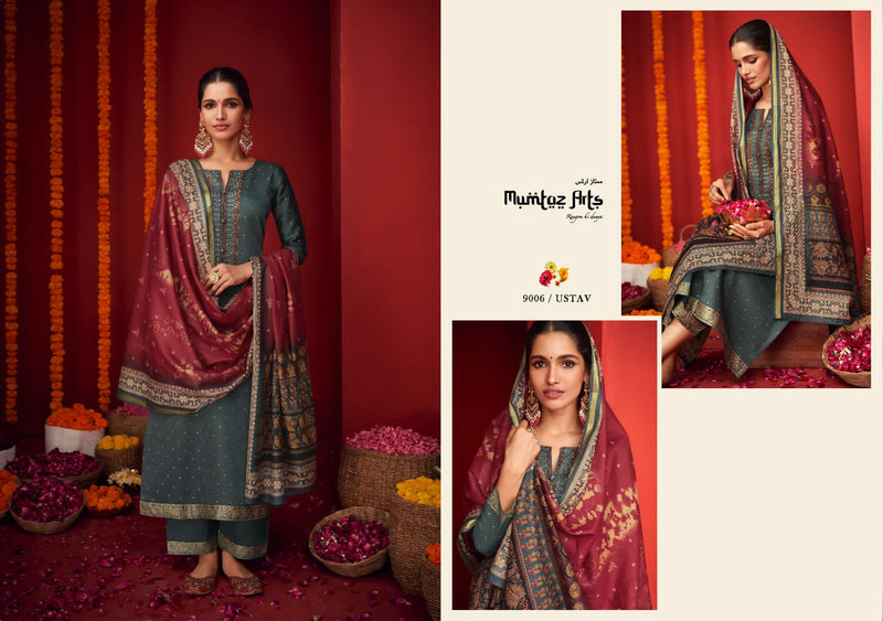 Mumtaz Arts Utsav Pure Viscose Jam Satin Embroidered Work Salwar Suit