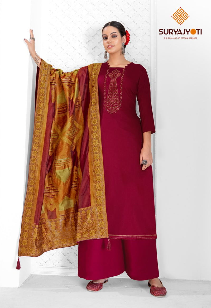 Suryajyoti Naadirah Vol 3 Jam Satin With Beautiful Work Stylish Designer Casual Look Salwar Kameez