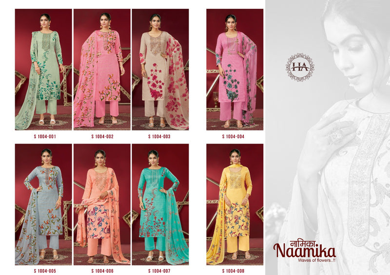 Harshit Fashion Hub Naamika Pure Jam Cotton Digital Print Fancy Embroidery Swarovski Diamond Work Fancy Designer Wear Salwar Suit