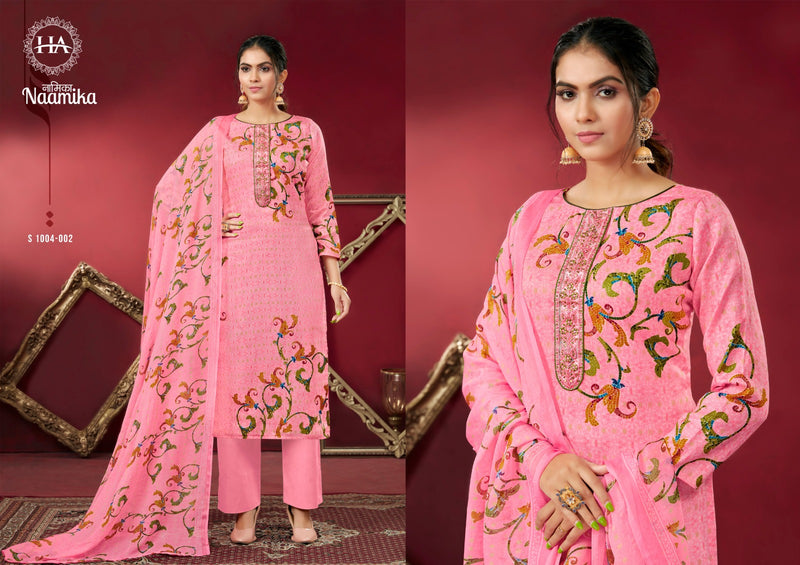 Harshit Fashion Hub Naamika Pure Jam Cotton Digital Print Fancy Embroidery Swarovski Diamond Work Fancy Designer Wear Salwar Suit