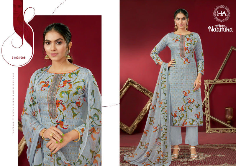 Harshit Fashion Hub Naamika Pure Jam Cotton Digital Print Fancy Embroidery Swarovski Diamond Work Fancy Designer Wear Salwar Suit