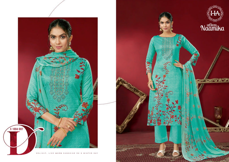 Harshit Fashion Hub Naamika Pure Jam Cotton Digital Print Fancy Embroidery Swarovski Diamond Work Fancy Designer Wear Salwar Suit