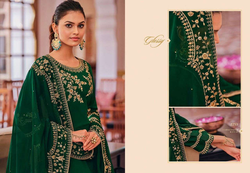 Glossy Naaz Georgette Designer Heavy Pakistani Style Party Wear Embroidered Salwar Suits
