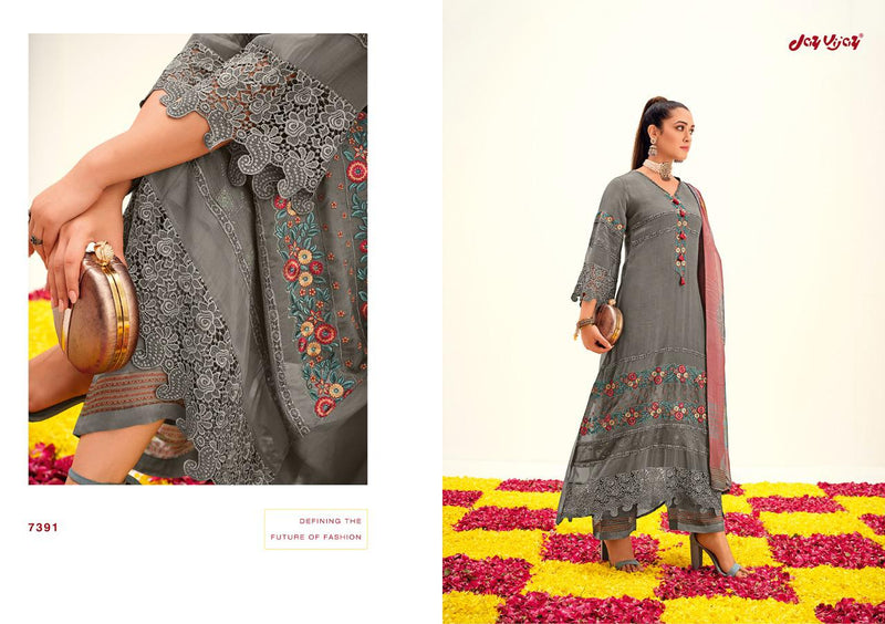 Jay Vijay Naazira Organza Fancy Embroidery Work Stylish Designer Festive Wear Salwar Kameez