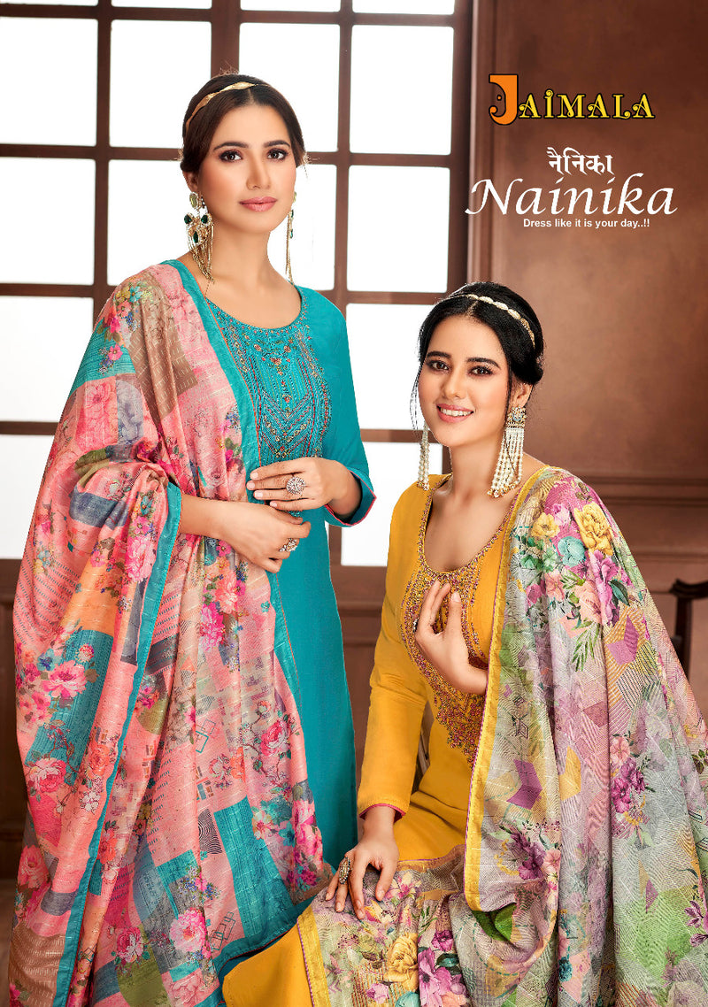 Alok Suit Nainika Jam Solid With Fancy Embroidery Work Stylish Designer Casual Look Salwar Suit