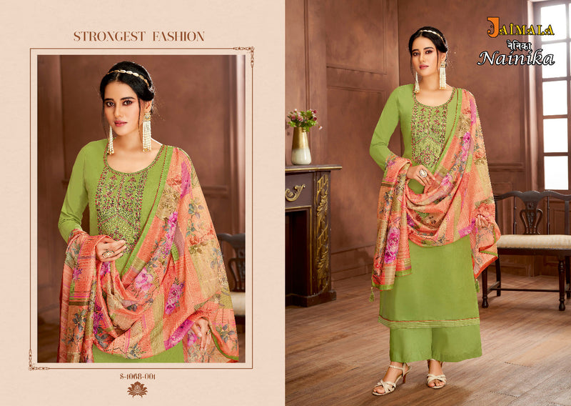 Alok Suit Nainika Jam Solid With Fancy Embroidery Work Stylish Designer Casual Look Salwar Suit