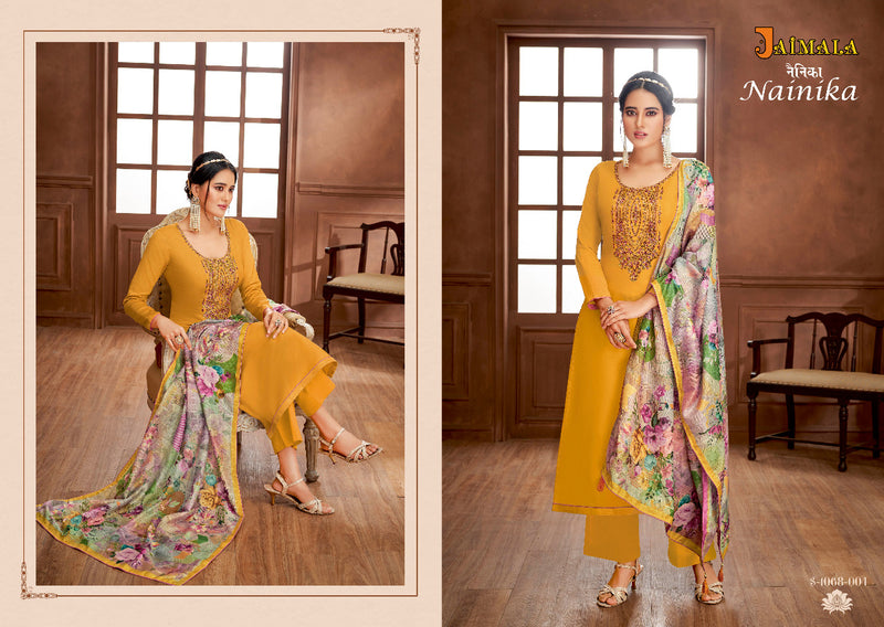 Alok Suit Nainika Jam Solid With Fancy Embroidery Work Stylish Designer Casual Look Salwar Suit