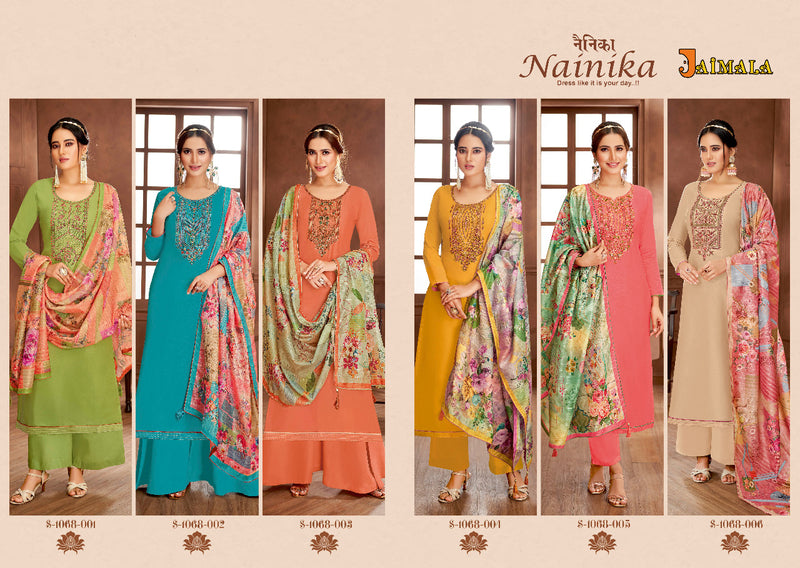 Alok Suit Nainika Jam Solid With Fancy Embroidery Work Stylish Designer Casual Look Salwar Suit