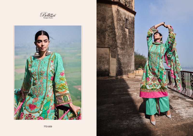 Belliza Designer Studio Naira Vol 3 Pure Cotton Digital Prints Exclusive Heavy Self Embroidery Work Fancy Designer Salwar Suit