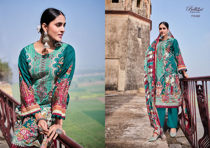 Belliza Designer Studio Naira Vol 3 Pure Cotton Digital Prints Exclusive Heavy Self Embroidery Work Fancy Designer Salwar Suit