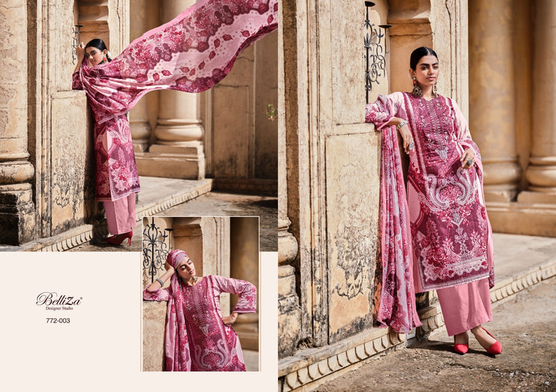 Belliza Designer Studio Naira Vol 3 Pure Cotton Digital Prints Exclusive Heavy Self Embroidery Work Fancy Designer Salwar Suit