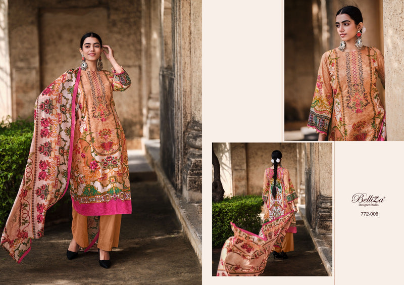 Belliza Designer Studio Naira Vol 3 Pure Cotton Digital Prints Exclusive Heavy Self Embroidery Work Fancy Designer Salwar Suit