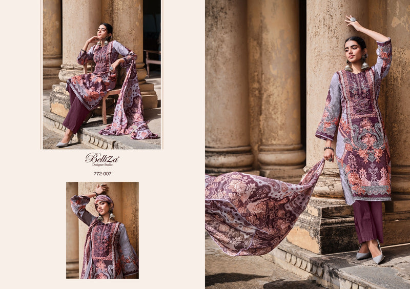 Belliza Designer Studio Naira Vol 3 Pure Cotton Digital Prints Exclusive Heavy Self Embroidery Work Fancy Designer Salwar Suit