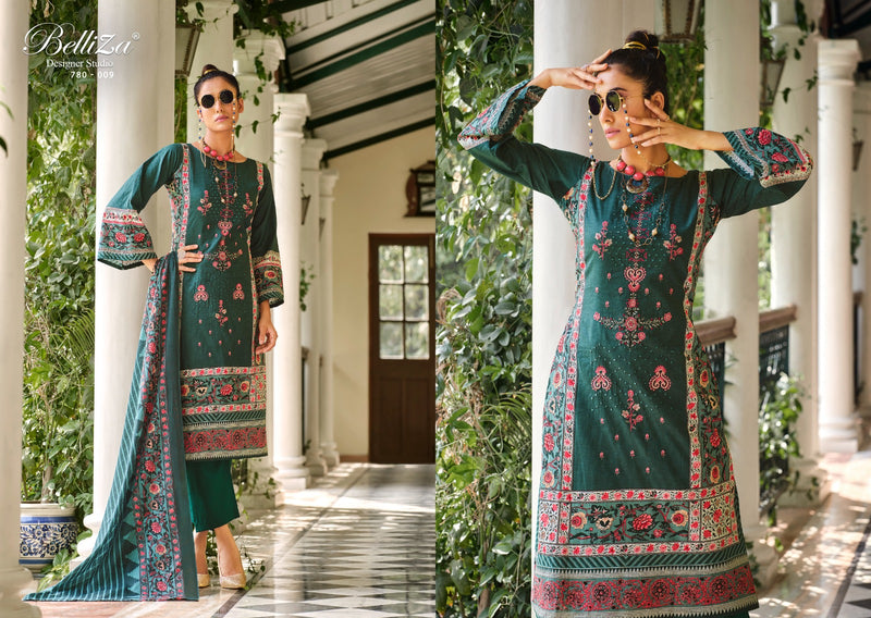 Belliza Designer Studio Naira Vol 5 Cotton Digital Prints Exclusive Self Embroidery Work Printed Fancy Salwar Suit