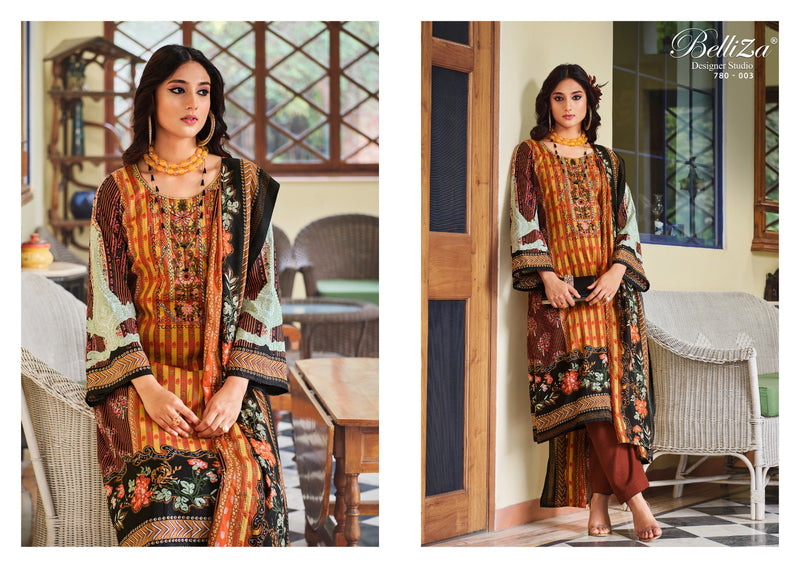 Belliza Designer Studio Naira Vol 5 Cotton Digital Prints Exclusive Self Embroidery Work Printed Fancy Salwar Suit