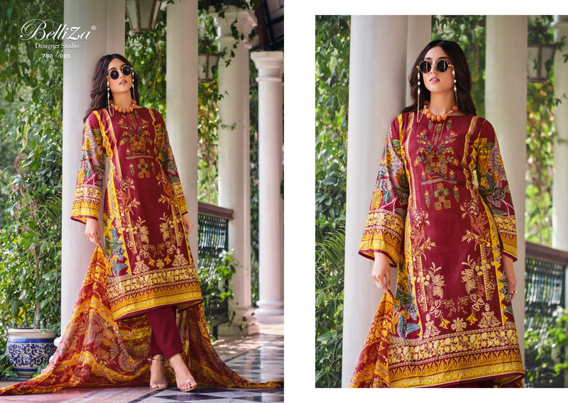 Belliza Designer Studio Naira Vol 5 Cotton Digital Prints Exclusive Self Embroidery Work Printed Fancy Salwar Suit