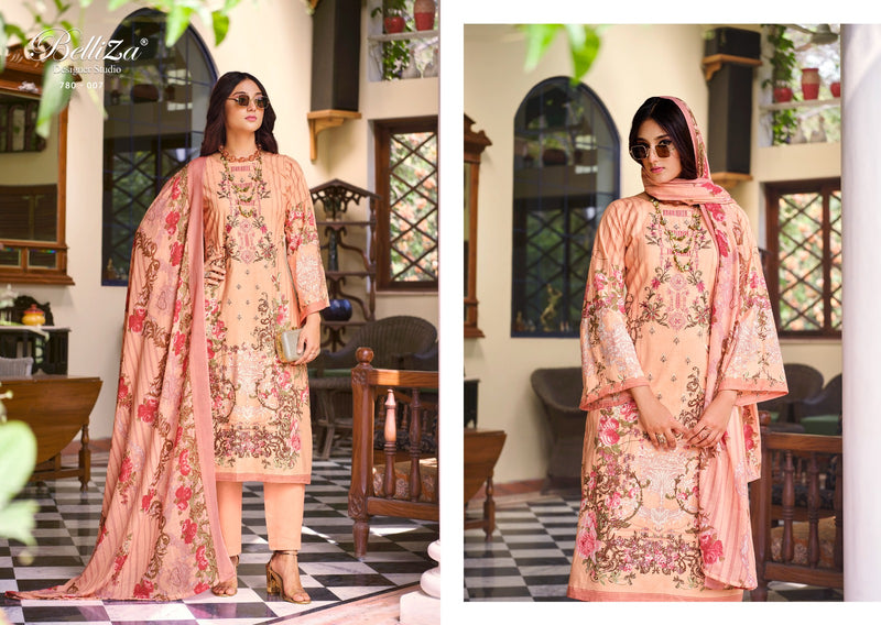 Belliza Designer Studio Naira Vol 5 Cotton Digital Prints Exclusive Self Embroidery Work Printed Fancy Salwar Suit