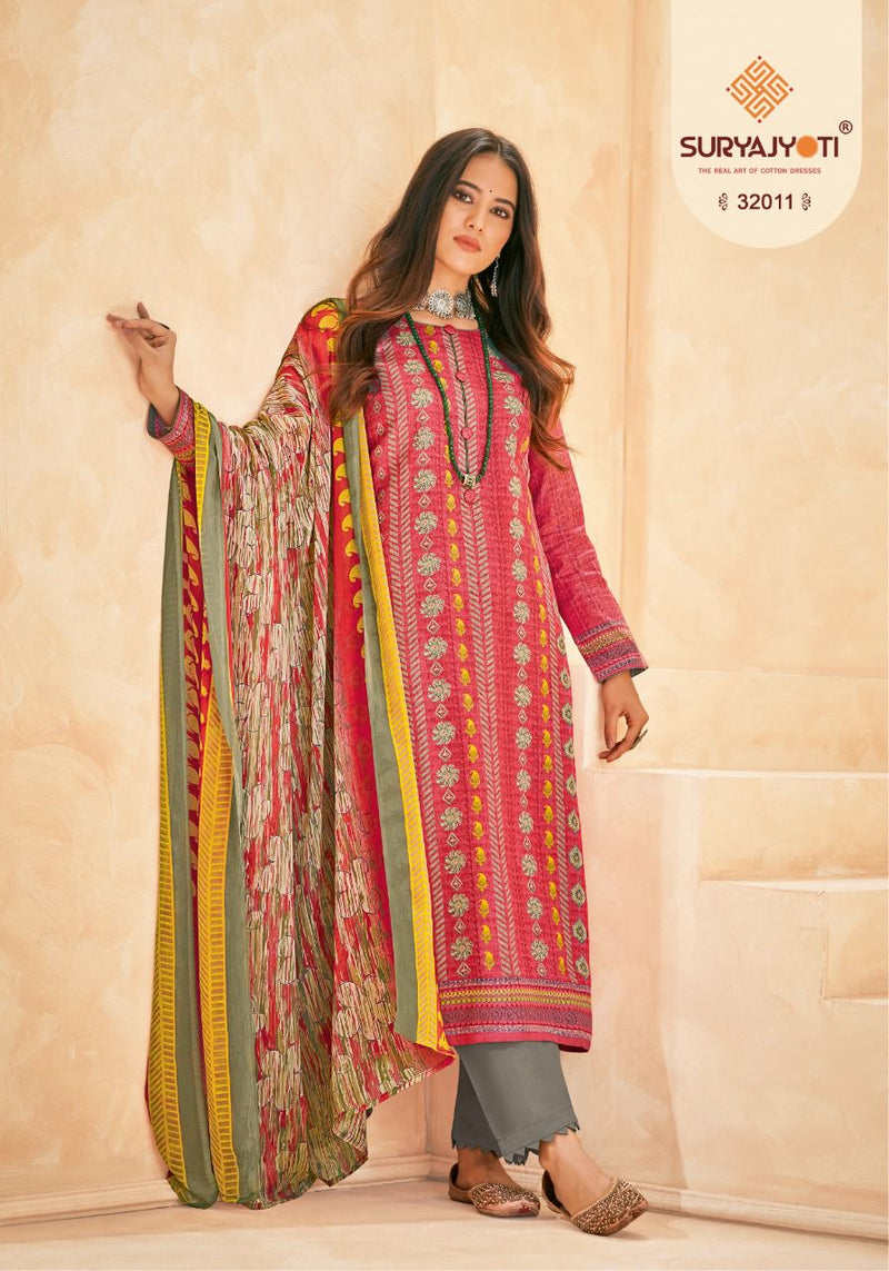 Suryajyoti Naishaa Vol 32 Satin Cotton Printed Festive Wear Salwar Suits