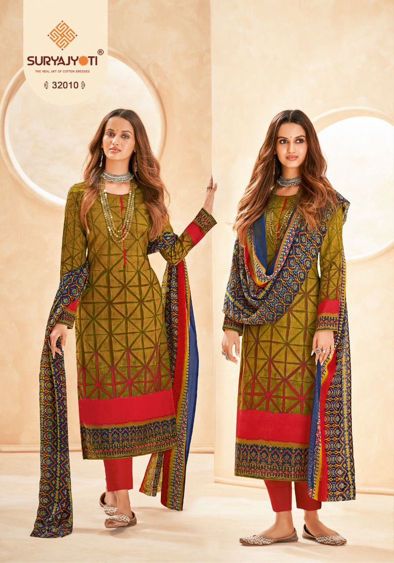 Suryajyoti Naishaa Vol 32 Satin Cotton Printed Festive Wear Salwar Suits