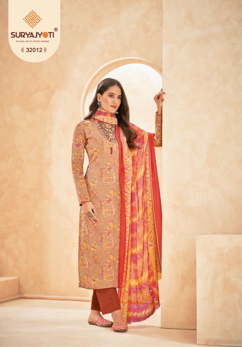 Suryajyoti Naishaa Vol 32 Satin Cotton Printed Festive Wear Salwar Suits