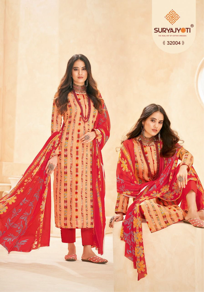 Suryajyoti Naishaa Vol 32 Satin Cotton Printed Festive Wear Salwar Suits