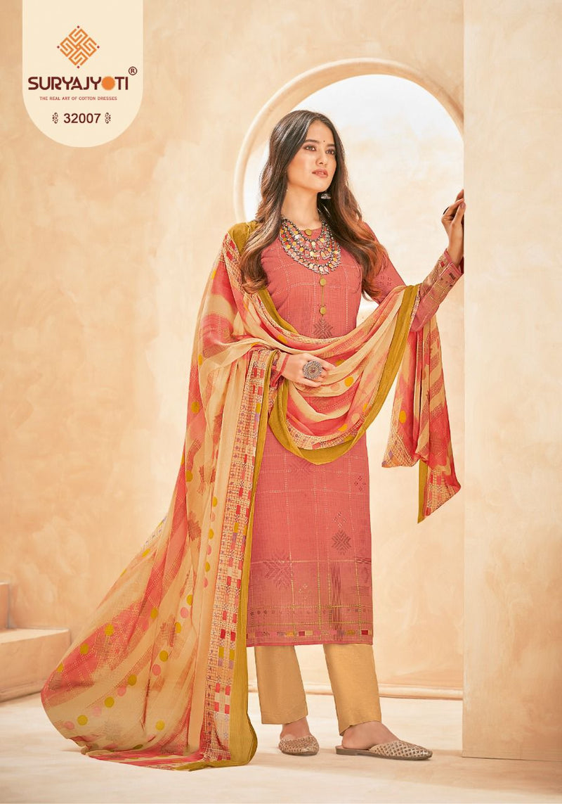 Suryajyoti Naishaa Vol 32 Satin Cotton Printed Festive Wear Salwar Suits
