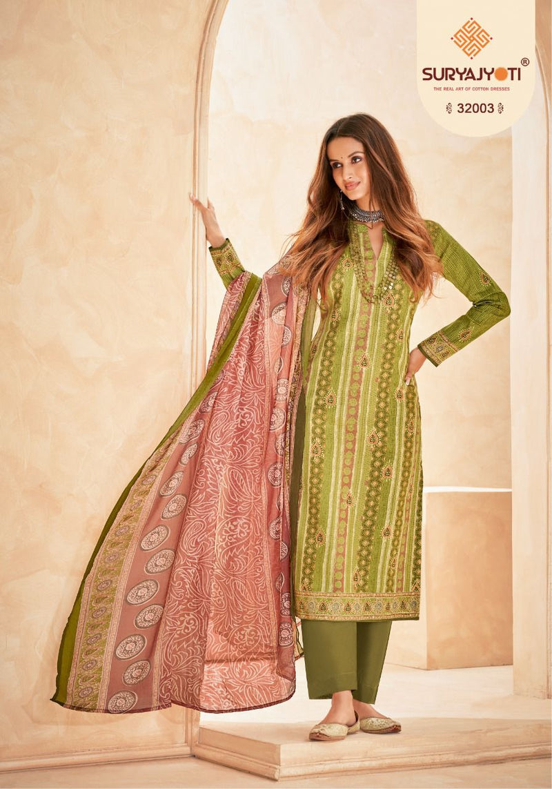 Suryajyoti Naishaa Vol 32 Satin Cotton Printed Festive Wear Salwar Suits