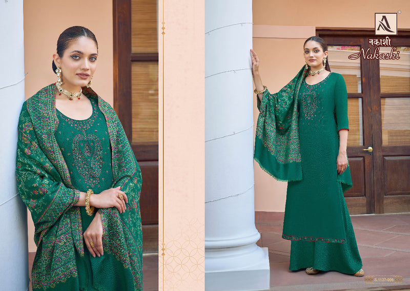 Alok Suit Nakashi Pashmina Pure Heavy Embroidery Work Stylish Designer Casual Salwar Kameez