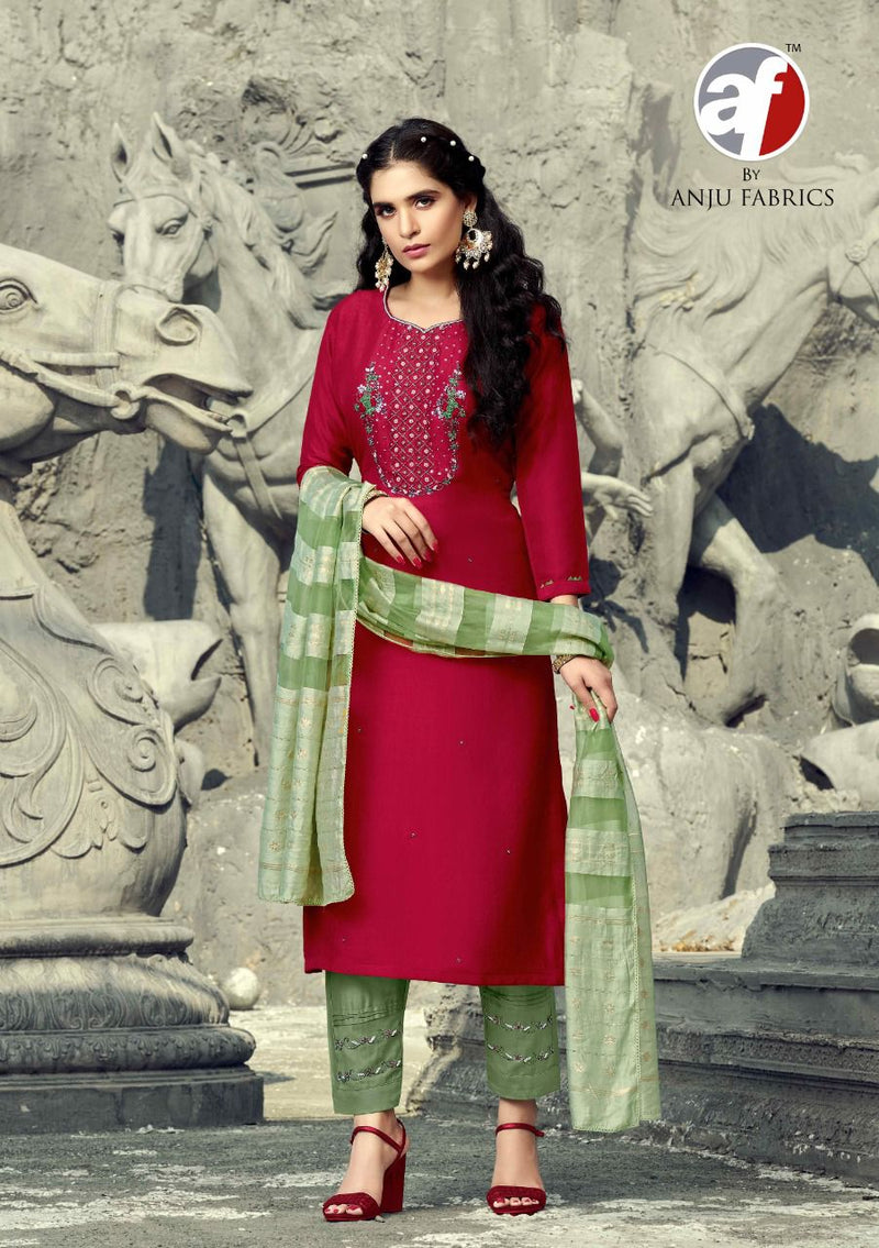 Anju Fabrics Nakhrali Vol 2 Bamber Silk Fancy Festive Wear Kurtis With Bottom