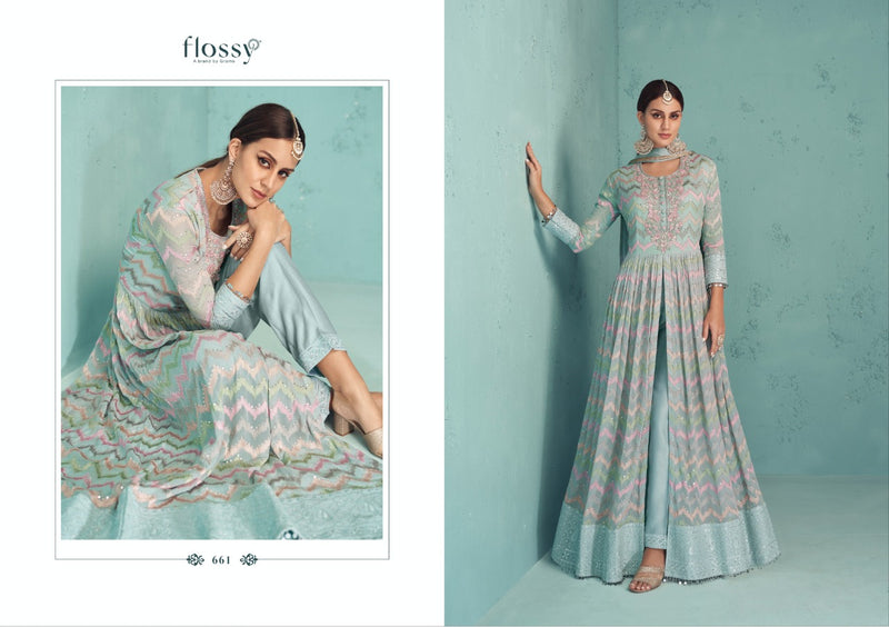 Gramo Naksh Vol 2 Georgette With Heavy Embroidery Work Stylish Designer Wedding Wear Long Kurti