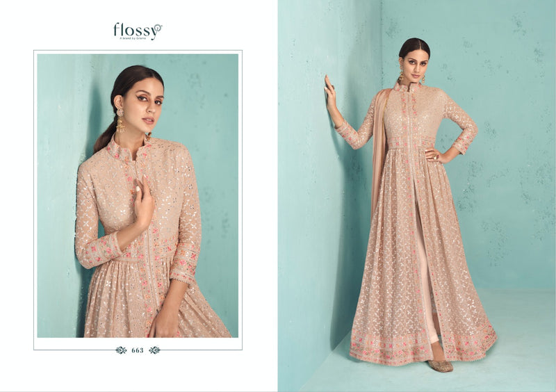 Gramo Naksh Vol 2 Georgette With Heavy Embroidery Work Stylish Designer Wedding Wear Long Kurti