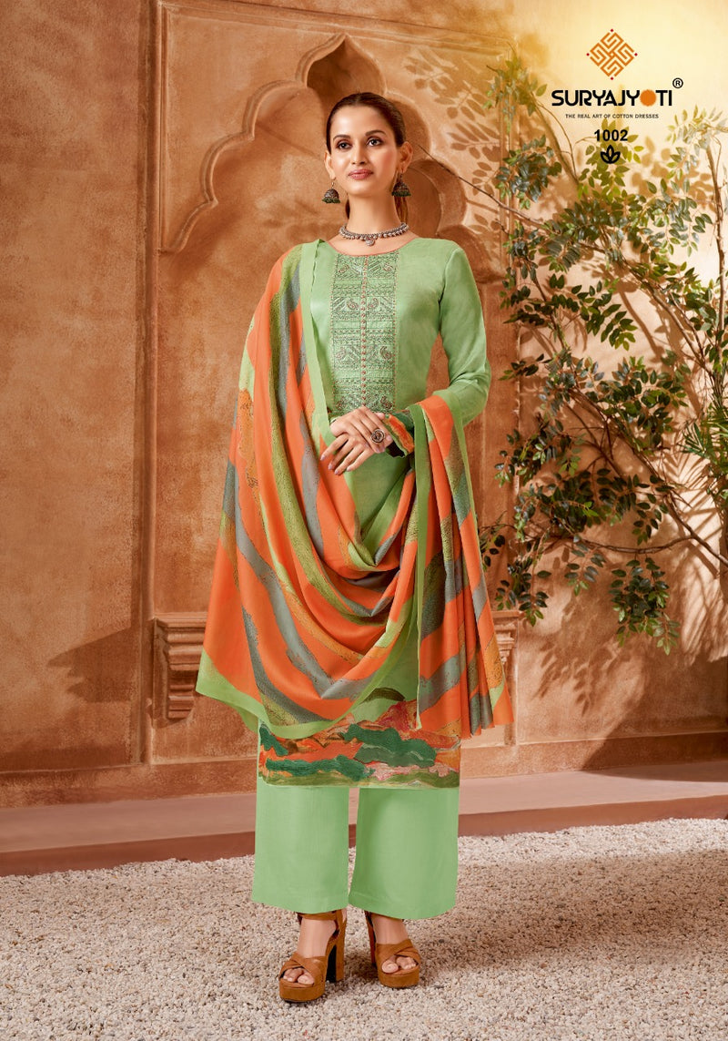 Surya Jyoti Nasreen Vol 1 Jam Satin With Printed Work Stylish Designer Party Wear Salwar Suit