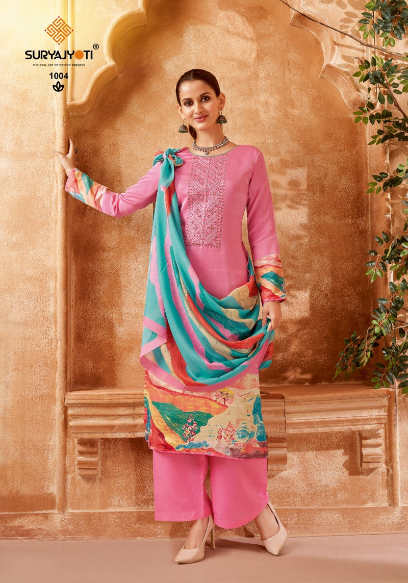 Surya Jyoti Nasreen Vol 1 Jam Satin With Printed Work Stylish Designer Party Wear Salwar Suit