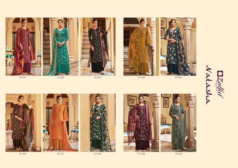 Zulfat Designer Suits Natasha Jam Cotton Digital Prints Festive Wear Embroidered Salwar Kameez