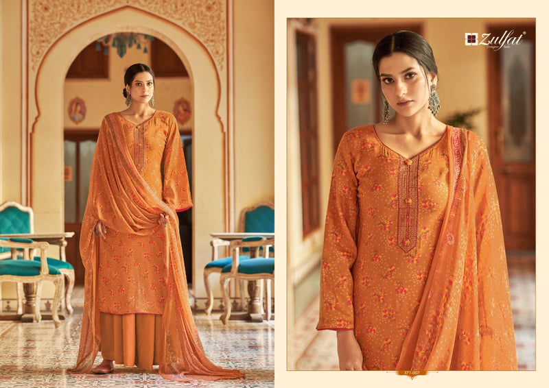 Zulfat Designer Suits Natasha Jam Cotton Digital Prints Festive Wear Embroidered Salwar Kameez