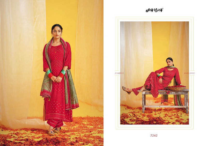 Jay Vijay Naveli Moga Silk Printed With Hand Work Stylish Designer Festive Wear salwar Kameez