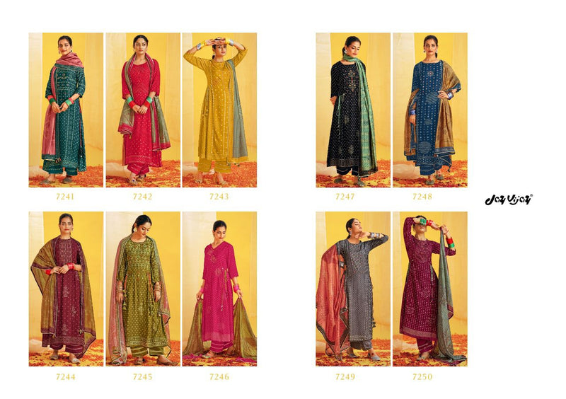 Jay Vijay Naveli Moga Silk Printed With Hand Work Stylish Designer Festive Wear salwar Kameez