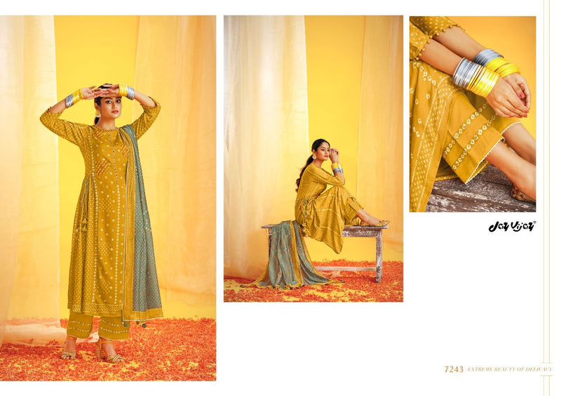 Jay Vijay Naveli Moga Silk Printed With Hand Work Stylish Designer Festive Wear salwar Kameez