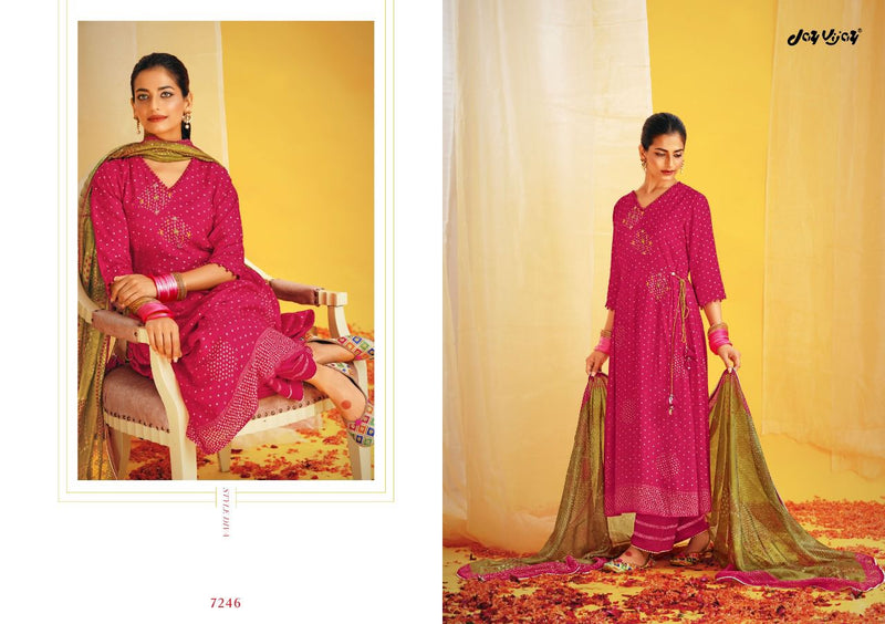 Jay Vijay Naveli Moga Silk Printed With Hand Work Stylish Designer Festive Wear salwar Kameez