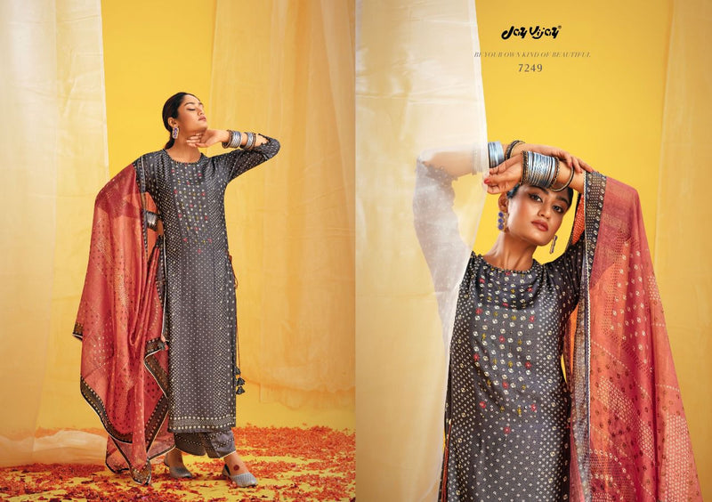 Jay Vijay Naveli Moga Silk Printed With Hand Work Stylish Designer Festive Wear salwar Kameez