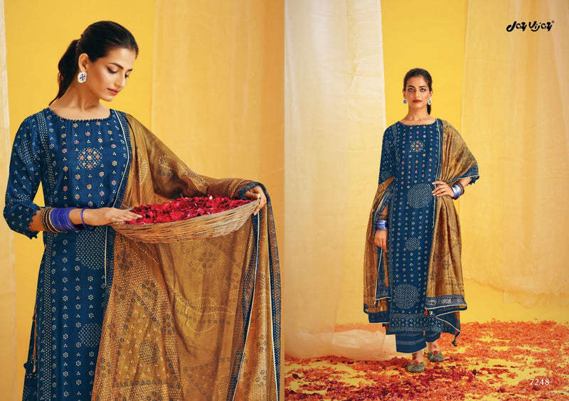 Jay Vijay Naveli Moga Silk Printed With Hand Work Stylish Designer Festive Wear salwar Kameez