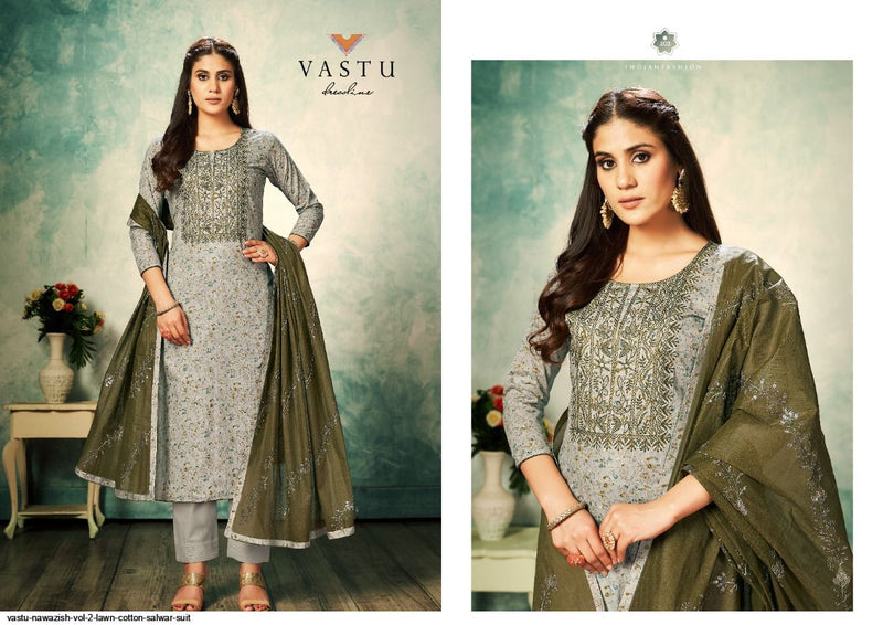 Vastu Nawazish Vol 2 Lawn Cotton Embroidered Party Wear Designer Salwar Suits